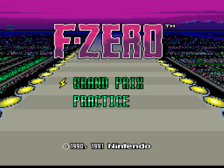 F-Zero title screen for Super Nintendo